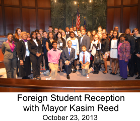 Foreign Student Reception with Mayor Kasim Reed October 23, 2013
